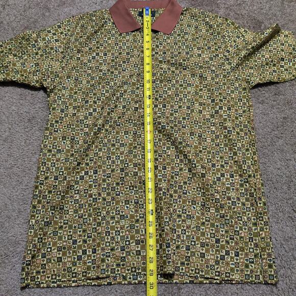 NWOT Jim Thompson Shirt Mens M Button Leaf Print Lightweight Summer Polo ( New ) - Picture 7 of 7
